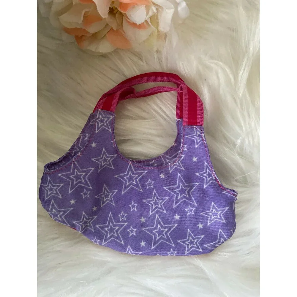 American Girl Battat OG Retired Purple Pink Stars Hand Bag for Dolls 16